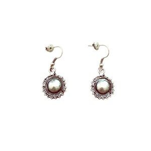 Silver Sun Drop Earrings